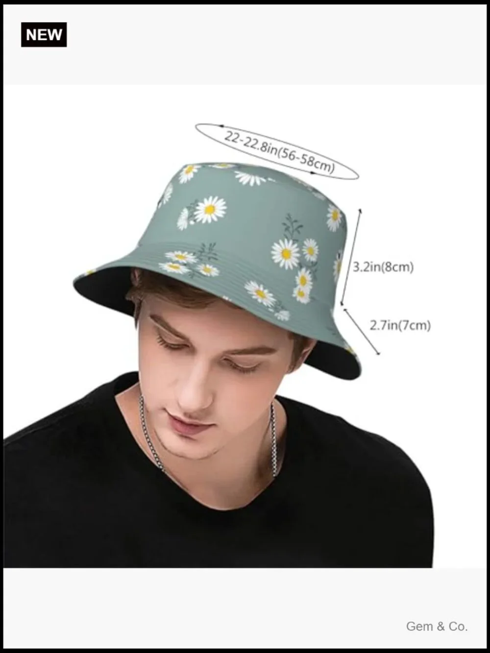 Reversible Floral Bucket Hat Sun Protection Packable Unisex